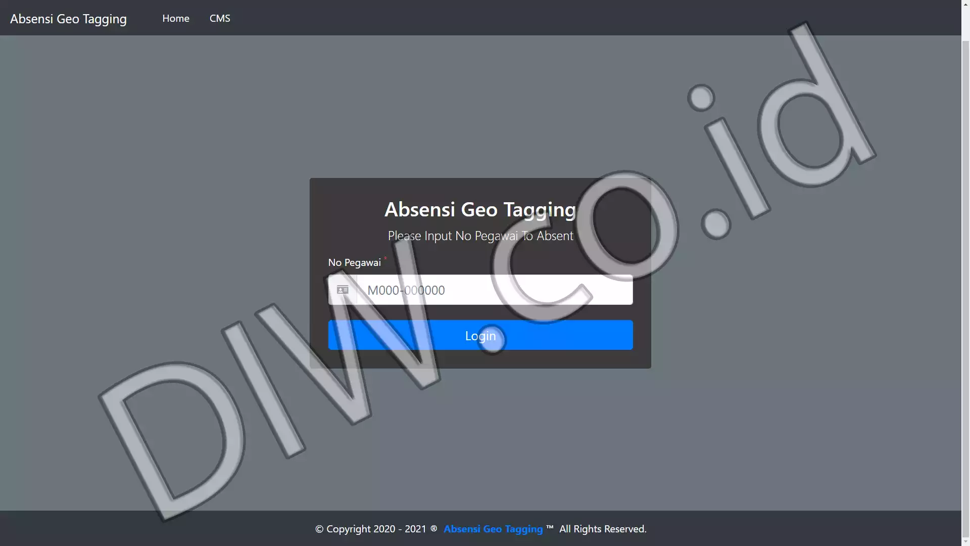 Portfolio - Absensi Geo Tagging - DIW.co.id (Digital In Website) Jasa Pembuatan Website dan Program Skripsi