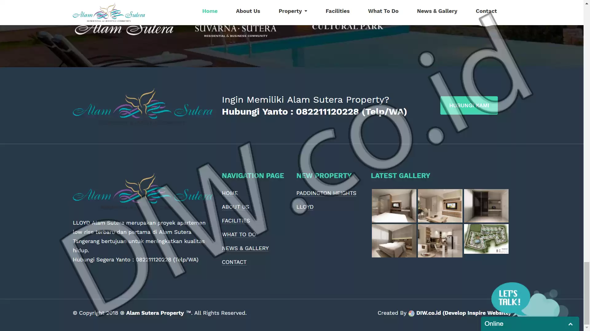 Portfolio - Alam Sutera Property - DIW.co.id (Digital In Website) Jasa Pembuatan Website dan Program Skripsi