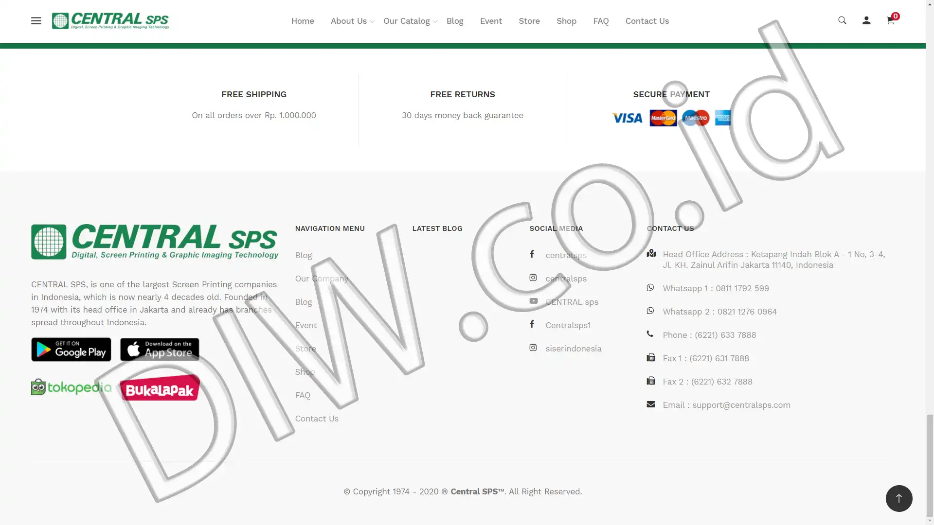Portfolio - Central SPS - DIW.co.id (Digital In Website) Jasa Pembuatan Website dan Program Skripsi