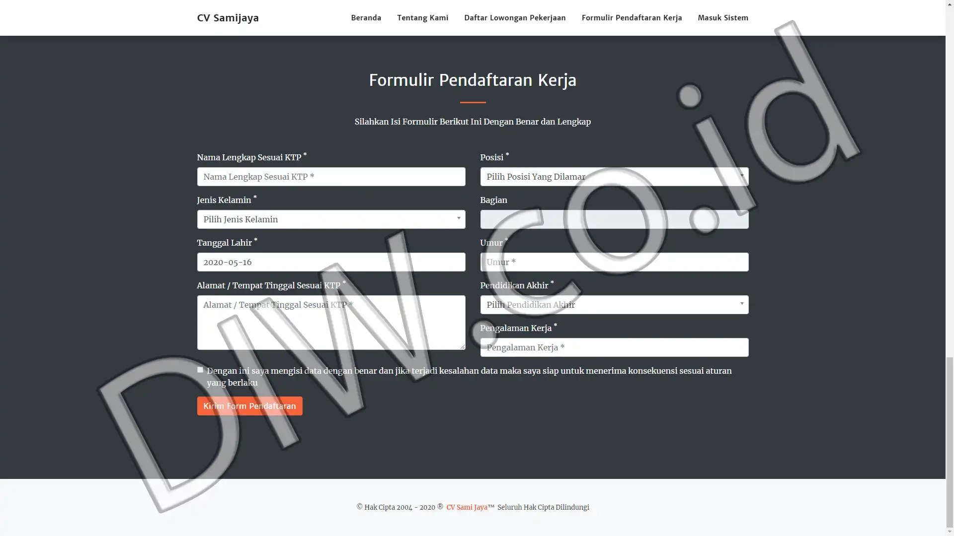 Portfolio - CV Sami Jaya - DIW.co.id (Digital In Website) Jasa Pembuatan Website dan Program Skripsi