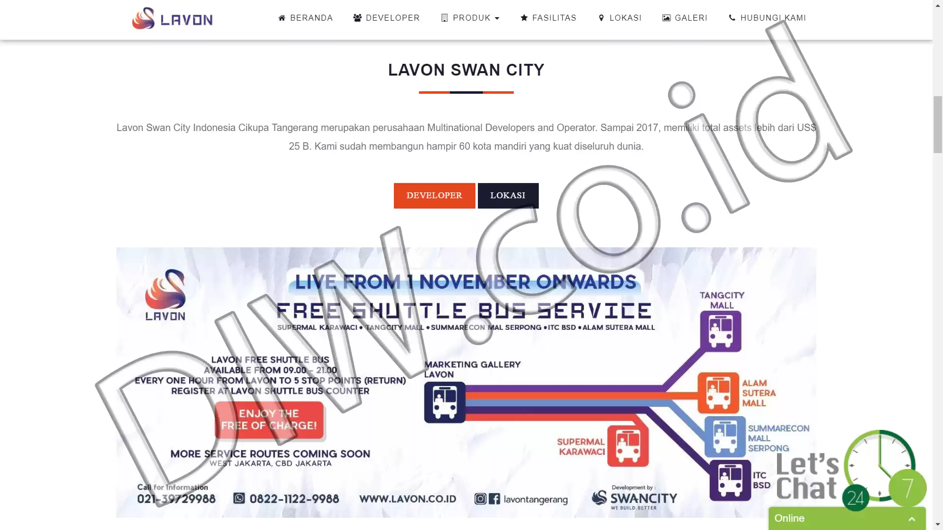 Portfolio - Lavon New City - DIW.co.id (Digital In Website) Jasa Pembuatan Website dan Program Skripsi