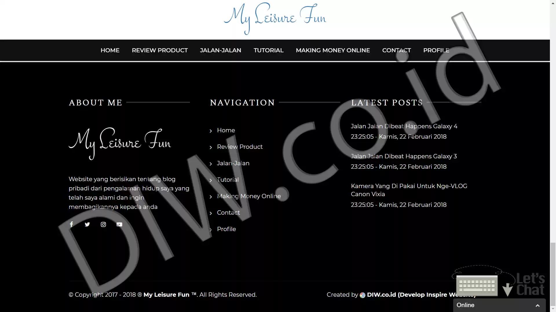 Portfolio - My Leisure Fun - DIW.co.id (Digital In Website) Jasa Pembuatan Website dan Program Skripsi
