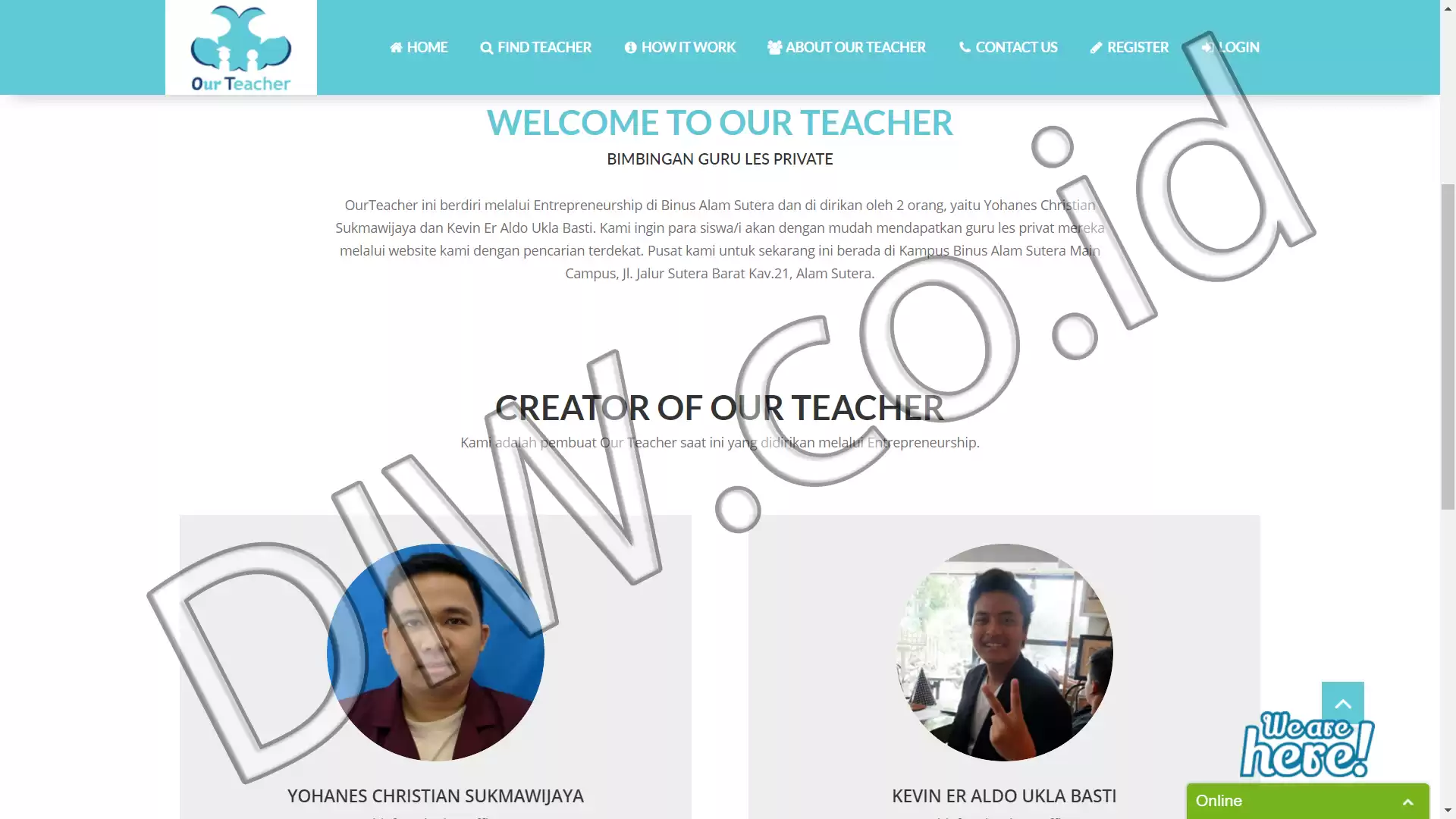 Portfolio - Our Teacher - DIW.co.id (Digital In Website) Jasa Pembuatan Website dan Program Skripsi