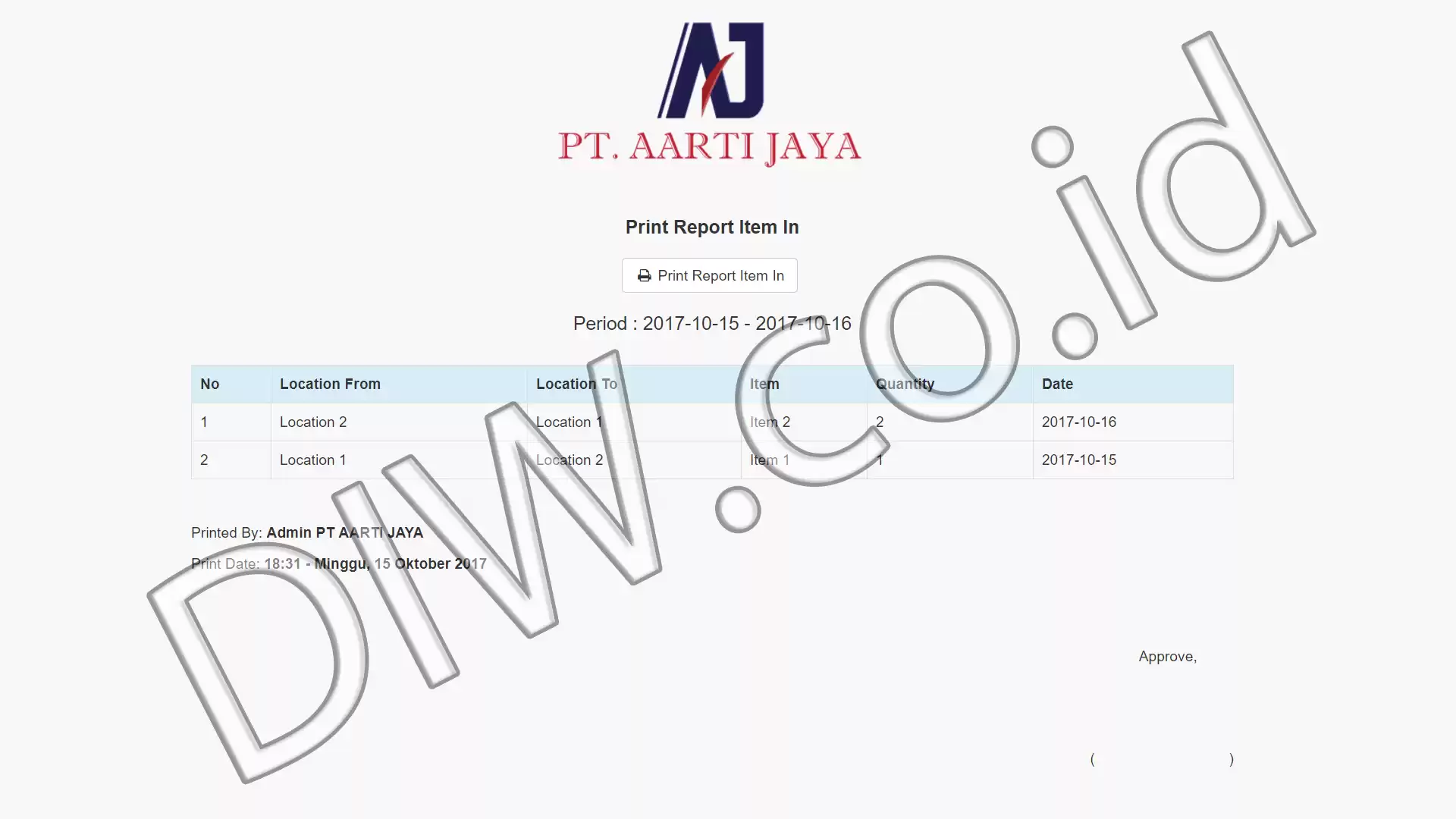 Portfolio - PT AARTI JAYA - DIW.co.id (Digital In Website) Jasa Pembuatan Website dan Program Skripsi
