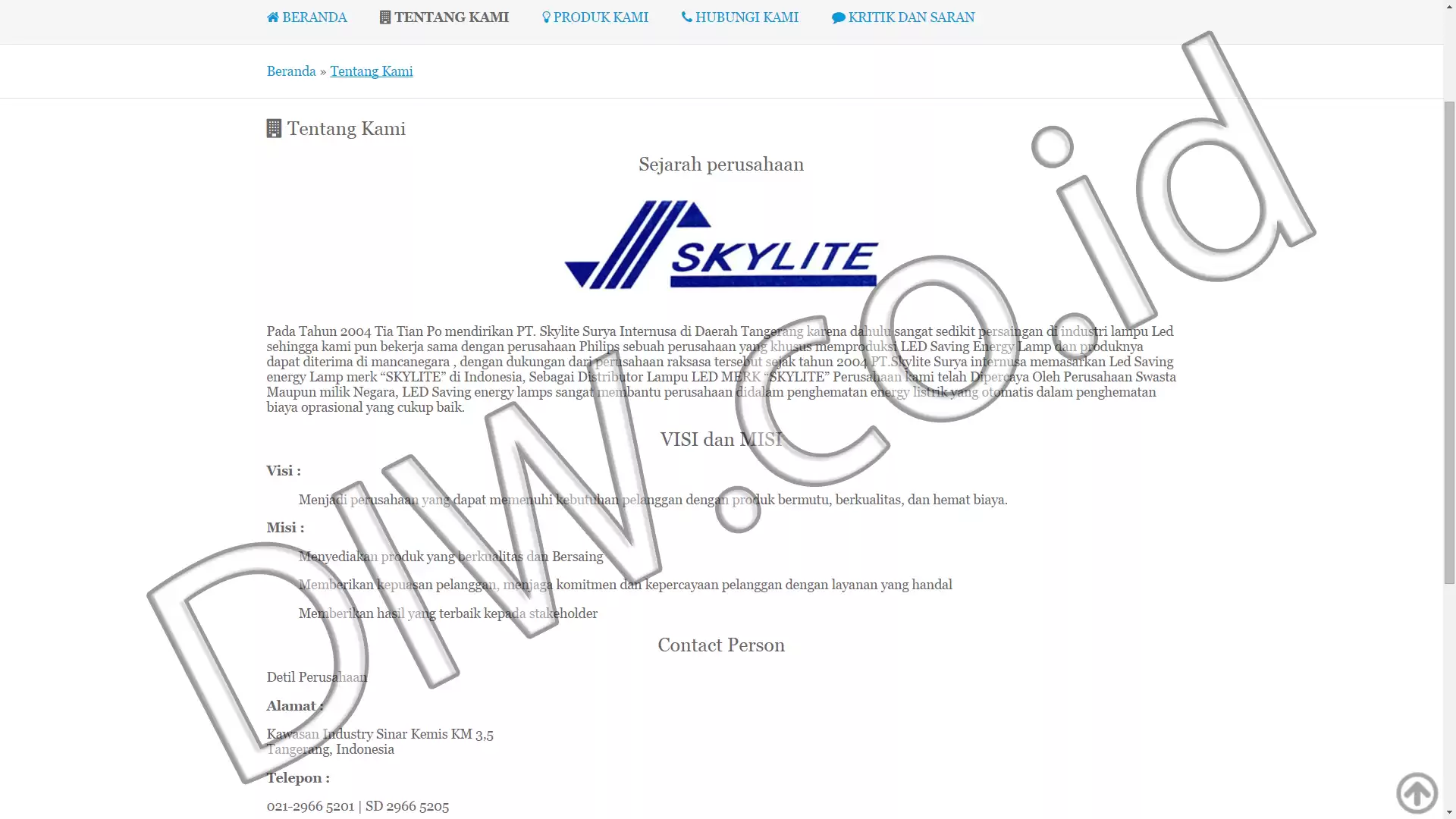 Portfolio - Skylite Surya Internusa - DIW.co.id (Digital In Website) Jasa Pembuatan Website dan Program Skripsi