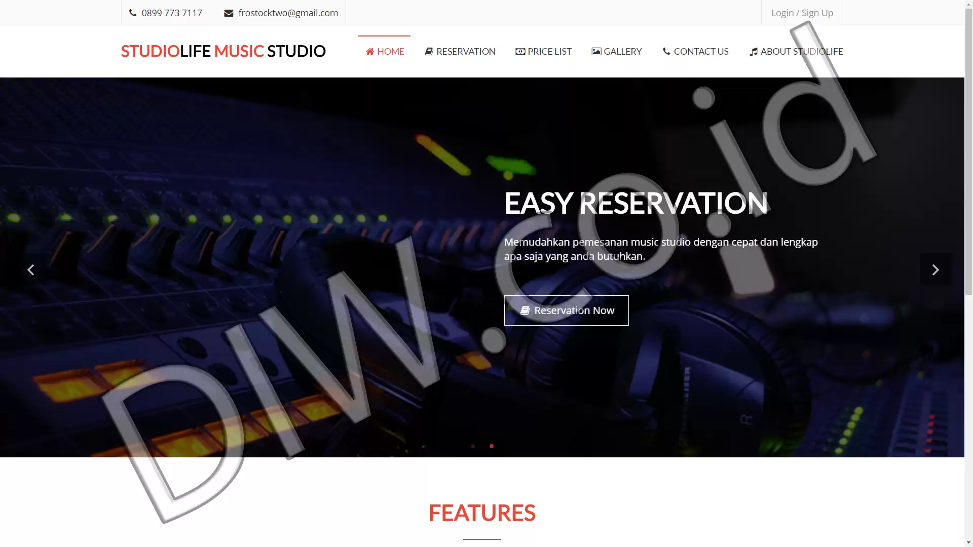 Portfolio - Studiolife Music Studio - DIW.co.id (Digital In Website) Jasa Pembuatan Website dan Program Skripsi